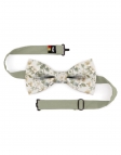 WESTMOUNT - FLORAL BOW TIE - CLASSIC - SAGE GREEN & BEIGE