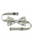 PARIOLI - FLORAL BOW TIE - CLASSIC - GREEN, BEIGE & BLUE