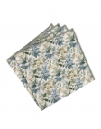 PARIOLI - FLORAL POCKET SQUARE - GREEN, BEIGE & BLUE