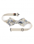 EBISU - FLORAL BOW TIE - DIAMOND - BLUE & BEIGE