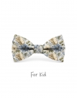 MONTAIGNE - KID or TEEN BOW TIE - BLUE, BEIGE & KHAKI