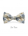 MONTAIGNE - KID or TEEN BOW TIE - BLUE, BEIGE & KHAKI