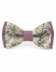 MURMUR - BICOLOR FLORAL LINEN BOW TIE - GREEN & PINK