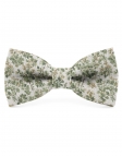 CANOPY - FLORAL LINEN BOW TIE - BEIGE & GREEN