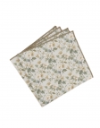 MEMORY - POCHETTE FLEURIE EN LIN - BEIGE & VERT SAUGE