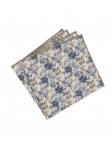 WONDER - BLOEMEN LINNEN POCHET - BEIGE, BLAUW & KAKI