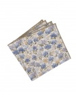 SERENE - BLOEMEN LINNEN POCHET - BEIGE & BLAUW