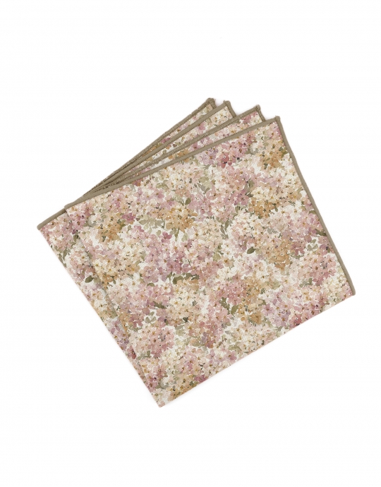 DAWN - BLOEMEN LINNEN POCHET - ROZE & BEIGE