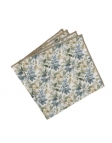 HORIZON - FLORAL LINEN POCKET SQUARE - BEIGE, GREEN & TEAL