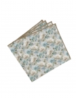 QUIET - POCHETTE FLEURIE EN LIN - BEIGE & TURQUOISE