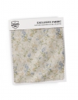 MIRAGE - BLOEMEN LINNEN POCHET - BEIGE, BLAUW & GROEN