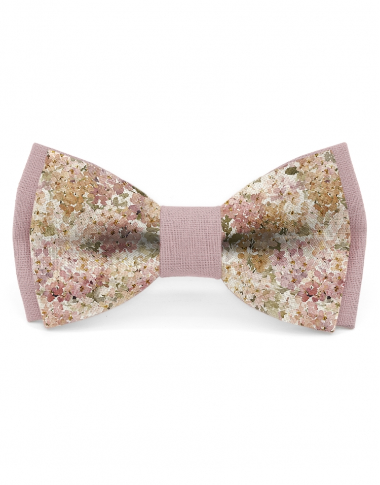 DAWN - BICOLOR LINNEN BLOEMEN STRIK - ROZE & BEIGE