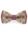 SOLACE - BICOLOR FLORAL LINEN BOW TIE - PINK & GREEN