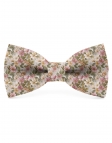SOLACE - NOEUD PAPILLON FLEURI EN LIN - ROSE, BEIGE & VERT