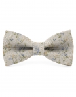 MIRAGE - FLORAL LINEN BOW TIE - BEIGE, BLUE & GREEN