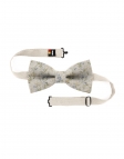 MIRAGE - FLORAL LINEN BOW TIE - BEIGE, BLUE & GREEN