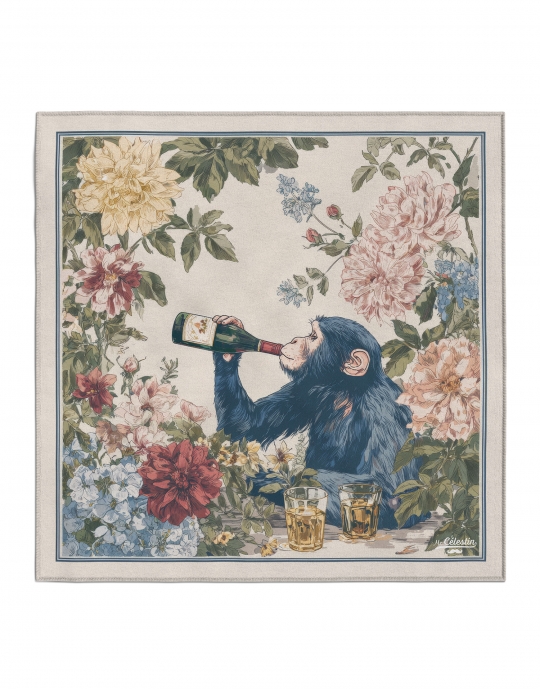 MERLOT MONKEY - POCHET - ARTY SQUARE