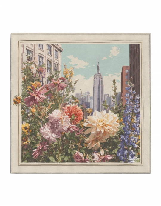 PEONIES EMPIRE - POCHET - ARTY SQUARE