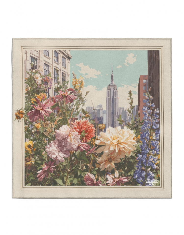PEONIES EMPIRE - POCHET - ARTY SQUARE