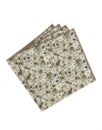 FUREN - FLORAL POCKET SQUARE - BEIGE, KHAKI & SAGE GREEN