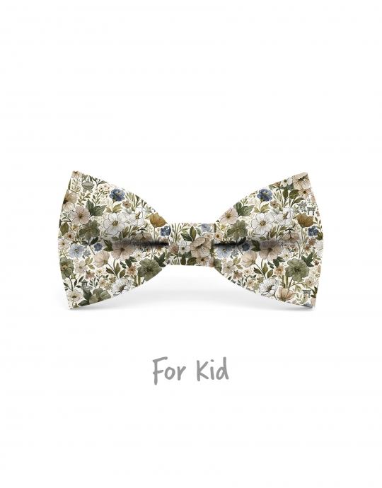 FUREN - KID or TEEN BOW TIE - BEIGE, KHAKI & SAGE GREEN