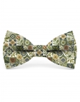 AKAN - FLORAL BOW TIE - CLASSIC - KHAKI & SAGE GREEN