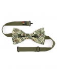 AKAN - FLORAL BOW TIE - CLASSIC - KHAKI & SAGE GREEN