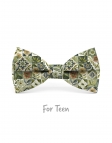 AKAN - KID or TEEN BOW TIE - KHAKI & SAGE GREEN
