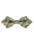 AKAN - FLORAL BOW TIE - DIAMOND - KHAKI & SAGE GREEN