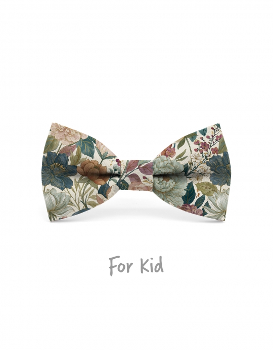 ERIMO - KID or TEEN BOW TIE - BLUE, RUST, TERRACOTTA & GREEN