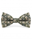 PORO - FLORAL BOW TIE - CLASSIC - KHAKI GREEN, BEIGE & TERRACOTTA
