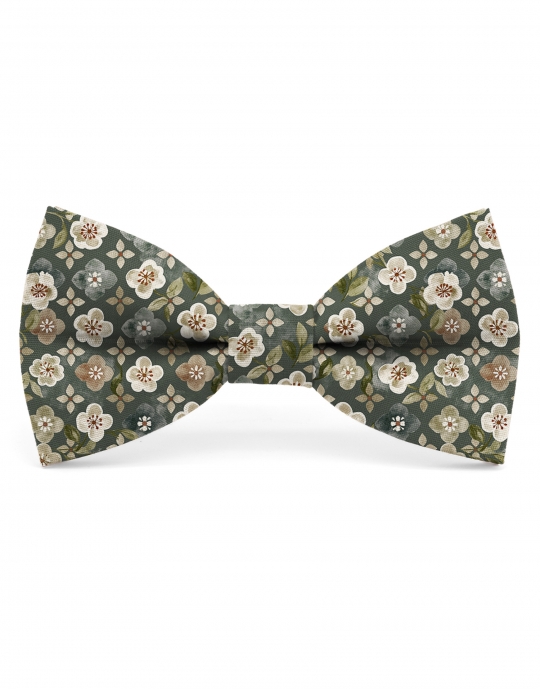 PORO - BLOEMEN STRIK - CLASSIC - KAKIGROEN, BEIGE & TERRACOTTA