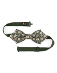 PORO - FLORAL BOW TIE - DIAMOND - KHAKI GREEN, BEIGE & TERRACOTTA
