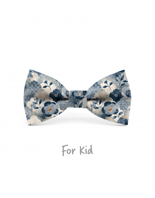 SETANA - KID or TEEN BOW TIE - BLUE & BEIGE