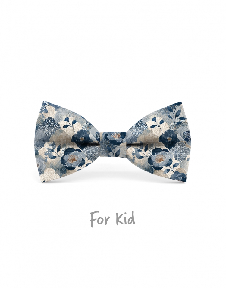 SETANA - KID or TEEN BOW TIE - BLUE & BEIGE