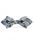 SETANA - NOEUD PAPILLON FLEURI - DIAMOND - BLEU & BEIGE