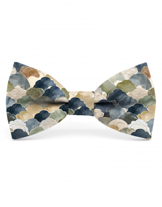 KITAMI - BOW TIE - CLASSIC - BLUE, BEIGE & KHAKI