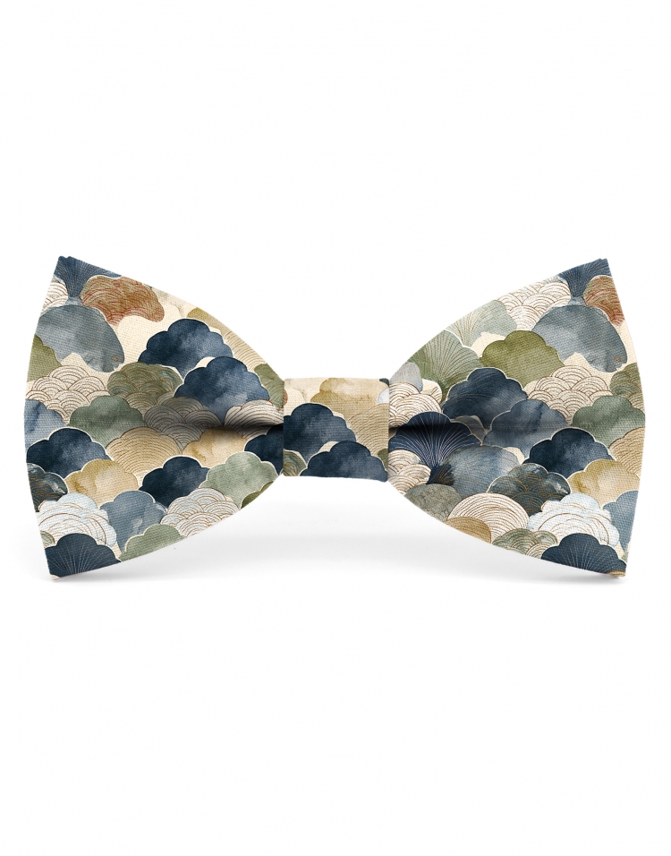 KITAMI - BOW TIE - CLASSIC - BLUE, BEIGE & KHAKI