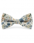 TOMARI - FLORAL BOW TIE - CLASSIC - BLUE, OCHRE & GREEN