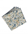 TOMARI - POCHETTE FLEURIE - BLEU, OCHRE & VERT