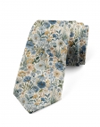 TOMARI - FLORAL TIE - BLUE, OCHRE & GREEN