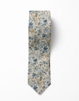 TOMARI - FLORAL TIE - BLUE, OCHRE & GREEN