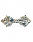 TOMARI - FLORAL BOW TIE - DIAMOND - BLUE, OCHRE & GREEN
