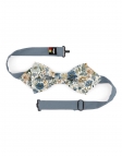 TOMARI - NOEUD PAPILLON FLEURI - DIAMOND - BLEU, OCHRE & VERT
