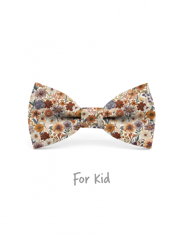 TATENO - KID or TEEN BOW TIE - TERRACOTTA, RUST & VIOLET