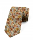 KARIBA - CRAVATE FLEURIE - TERRACOTTA, ROUILLE & VERT