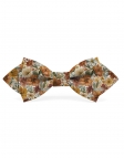 KARIBA - FLORAL BOW TIE - DIAMOND - TERRACOTTA, RUST & GREEN