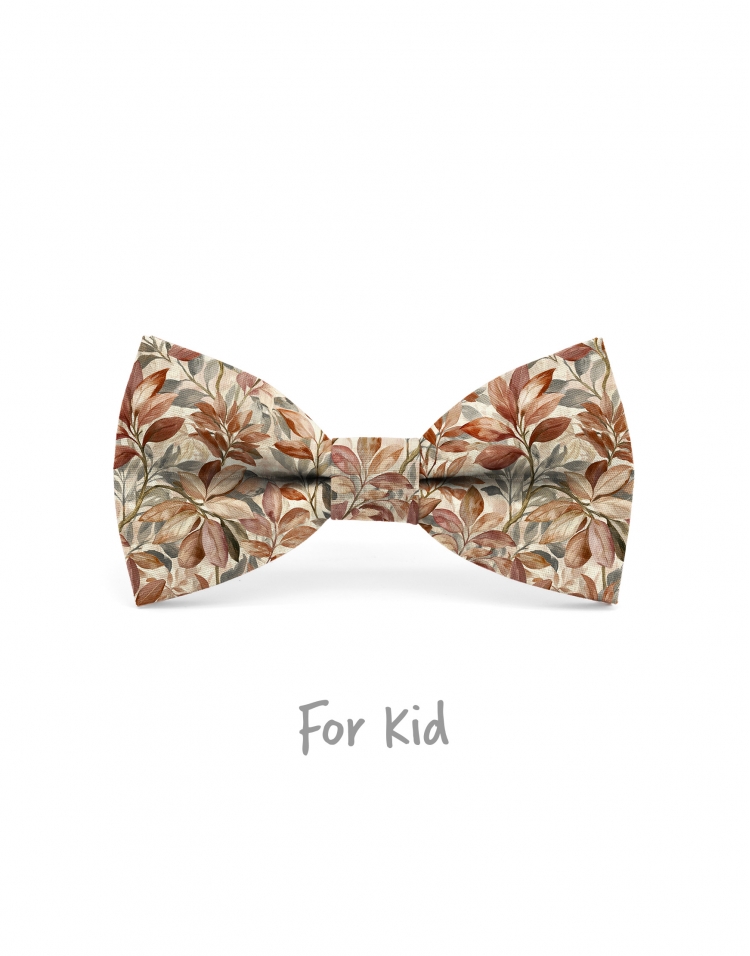 MARU - KID or TEEN BOW TIE - TERRACOTTA & KHAKI