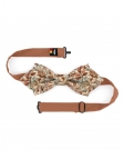 MARU - FLORAL BOW TIE - DIAMOND - TERRACOTTA & KHAKI