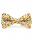 FUTORO - FLORAL BOW TIE - CLASSIC - OCHRE YELLOW & BEIGE